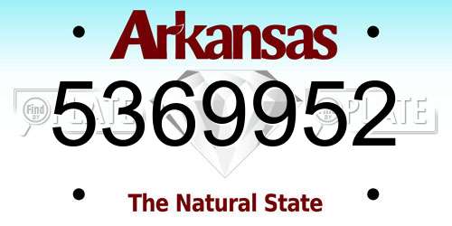 5369952 Arkansas License Plate