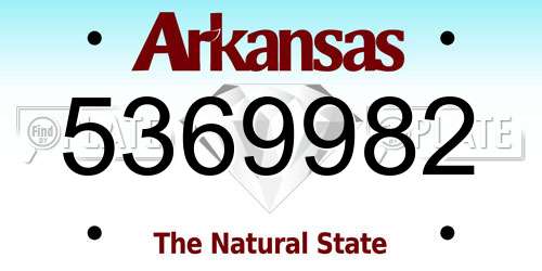 5369982 Arkansas License Plate
