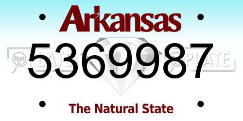 5369987 Arkansas License Plate