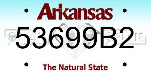 53699B2 Arkansas License Plate