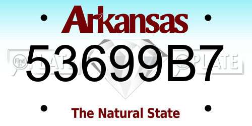 53699B7 Arkansas License Plate