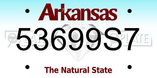 53699S7 Arkansas License Plate