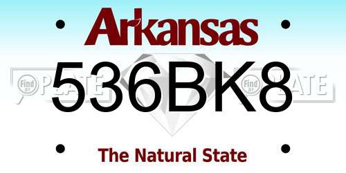 536BK8 Arkansas License Plate