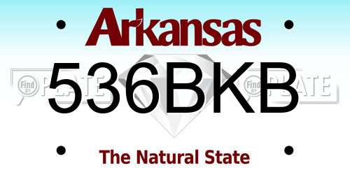 536BKB Arkansas License Plate