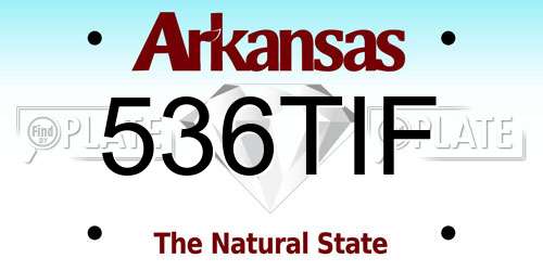 536TIF Arkansas License Plate