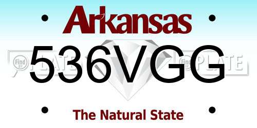 536VGG Arkansas License Plate