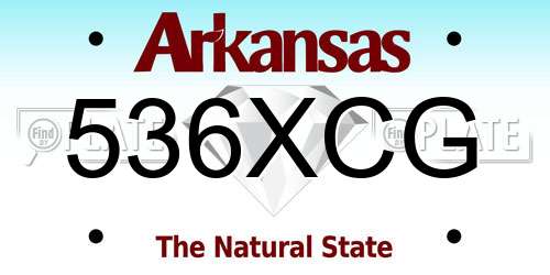 536XCG Arkansas License Plate
