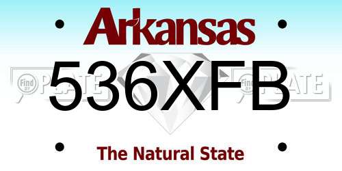 536XFB Arkansas License Plate