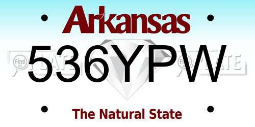 536YPW Arkansas License Plate