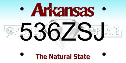 536ZSJ Arkansas License Plate