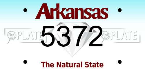 5372 Arkansas License Plate