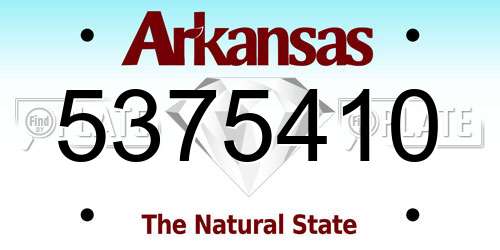 5375410 Arkansas License Plate