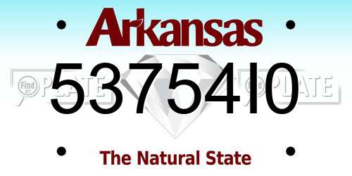 53754I0 Arkansas License Plate