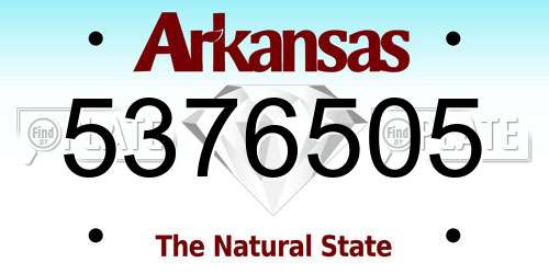 5376505 Arkansas License Plate