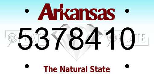 5378410 Arkansas License Plate