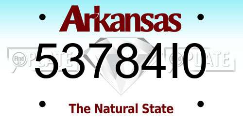 53784I0 Arkansas License Plate