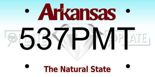 537PMT Arkansas License Plate