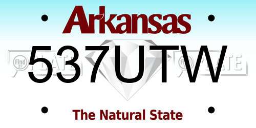 537UTW Arkansas License Plate