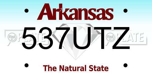 537UTZ Arkansas License Plate