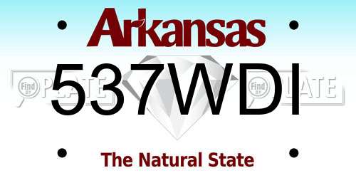 537WDI Arkansas License Plate
