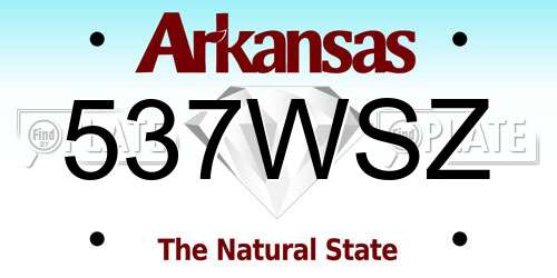 537WSZ Arkansas License Plate