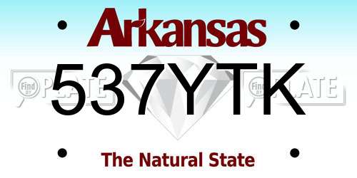 537YTK Arkansas License Plate