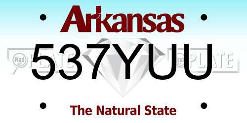 537YUU Arkansas License Plate