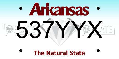 537YYX Arkansas License Plate