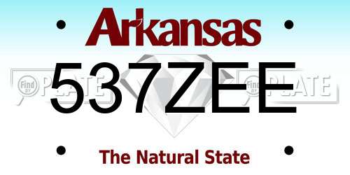 537ZEE Arkansas License Plate