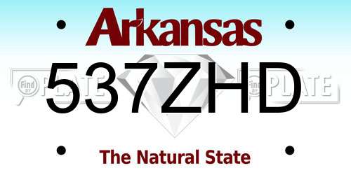 537ZHD Arkansas License Plate