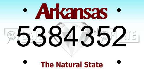 5384352 Arkansas License Plate