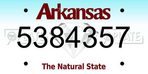 5384357 Arkansas License Plate