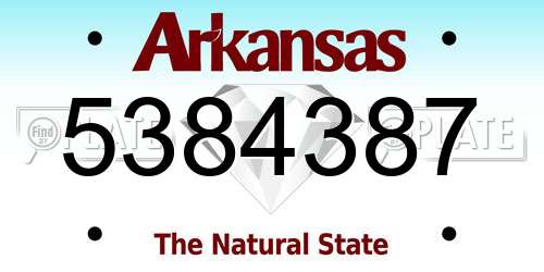 5384387 Arkansas License Plate