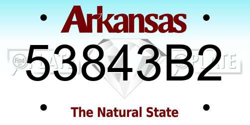 53843B2 Arkansas License Plate