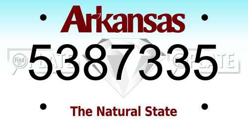 5387335 Arkansas License Plate