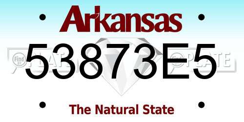 53873E5 Arkansas License Plate