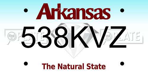 538KVZ Arkansas License Plate