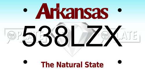538LZX Arkansas License Plate