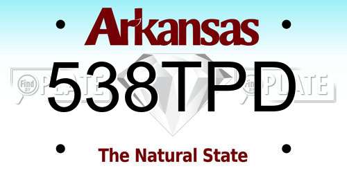 538TPD Arkansas License Plate