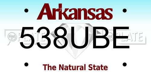 538UBE Arkansas License Plate