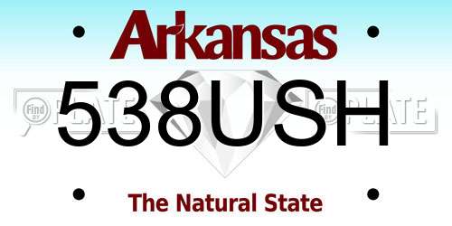 538USH Arkansas License Plate