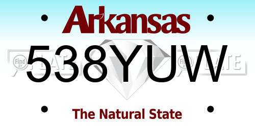 538YUW Arkansas License Plate