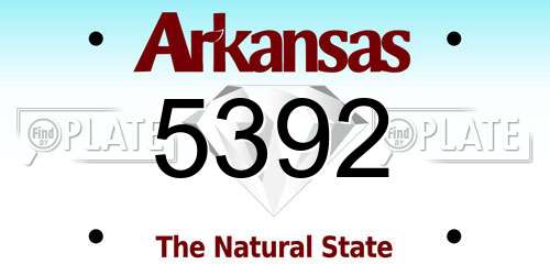 5392 Arkansas License Plate