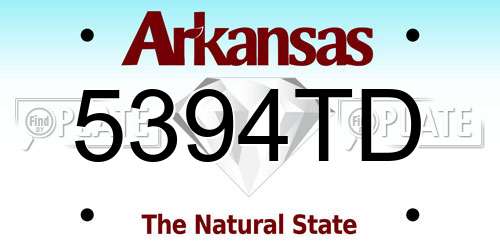 5394TD Arkansas License Plate