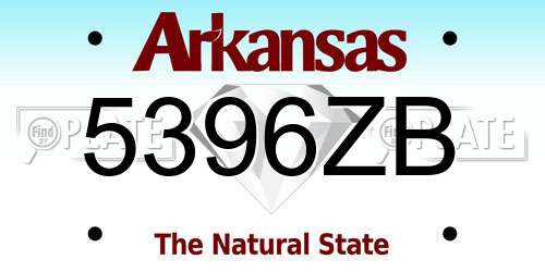 5396ZB Arkansas License Plate