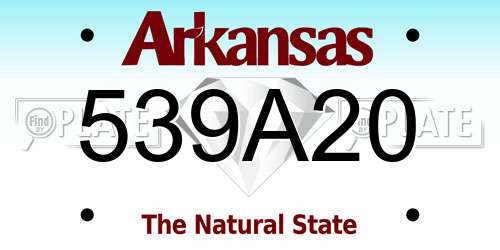 539A20 Arkansas License Plate