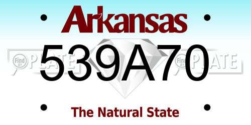 539A70 Arkansas License Plate