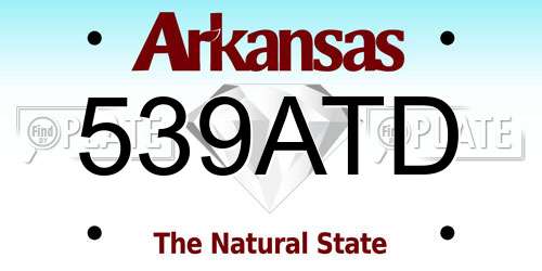 539ATD Arkansas License Plate