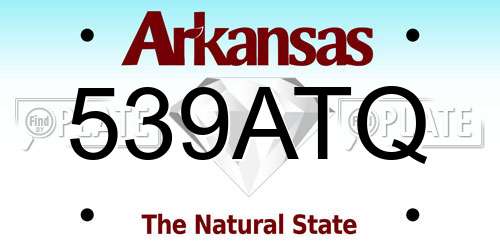 539ATQ Arkansas License Plate