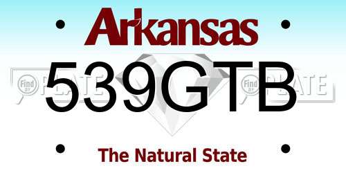 539GTB Arkansas License Plate